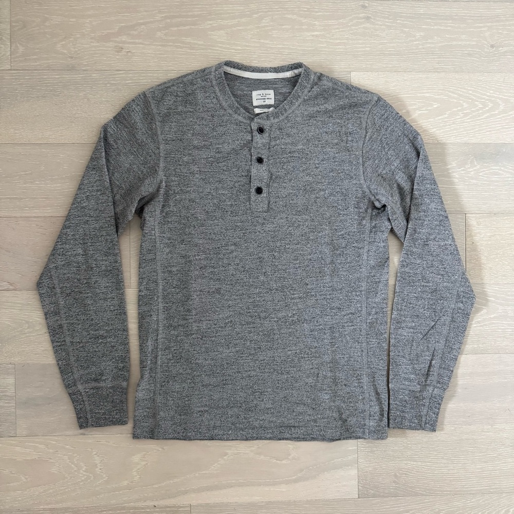 Rag & Bone Standard Issue Long Sleeve Henley Men's Heather Gray - Size Small
